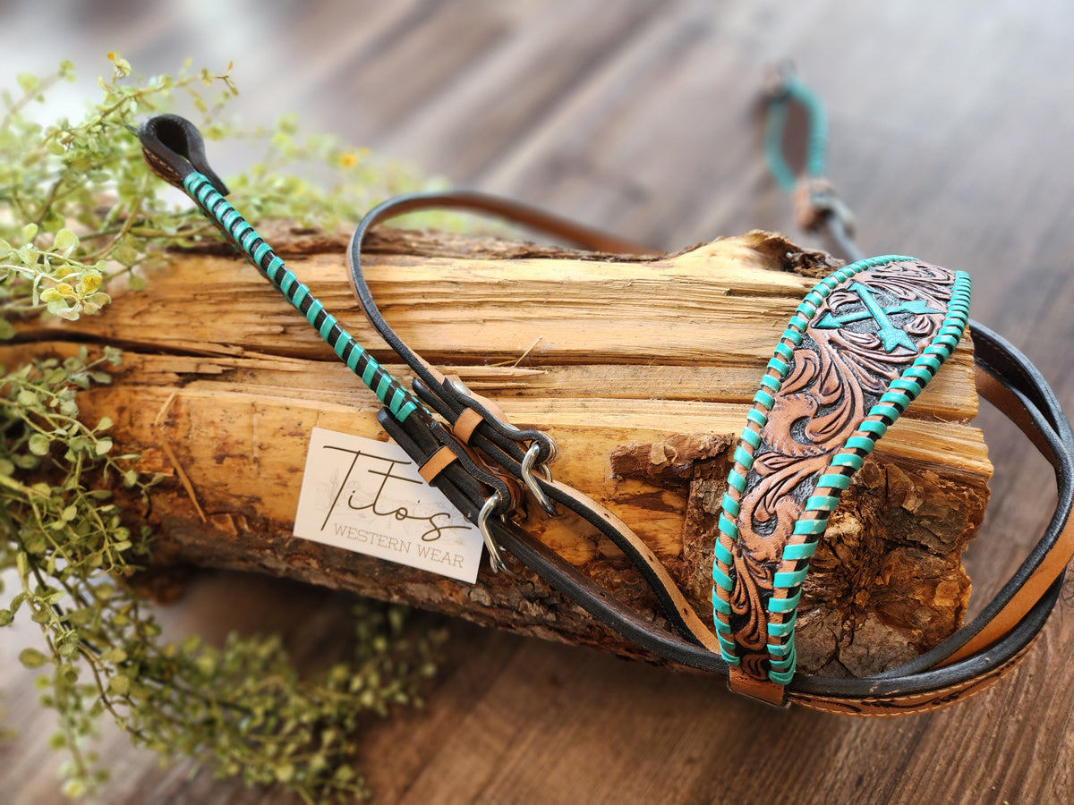 PAISLEY AND TEAL HEADSTALL