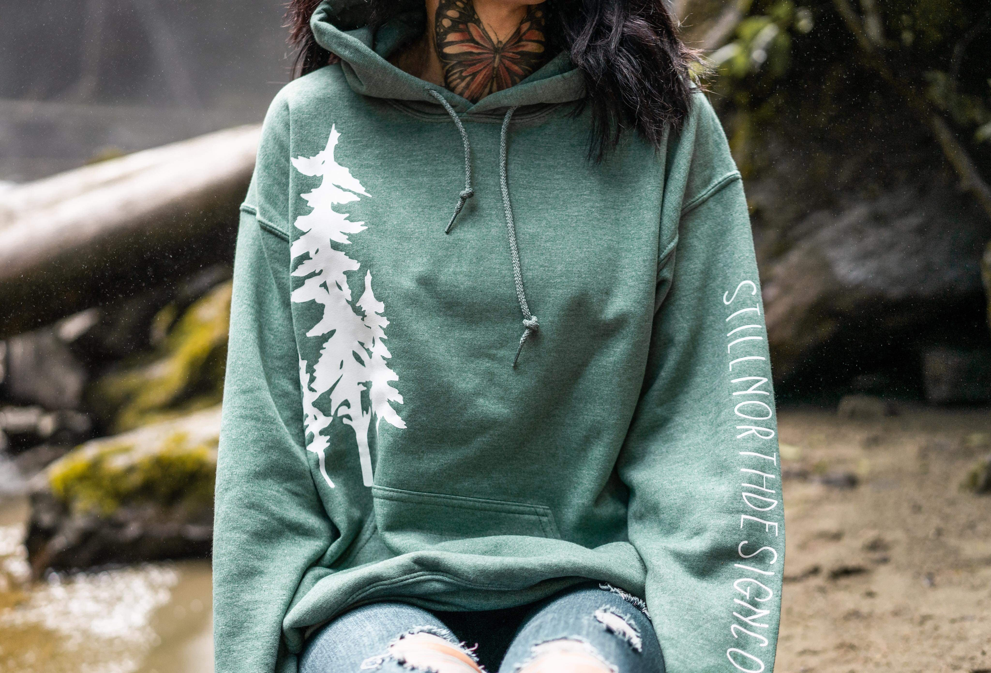 Hoodie with sales design on hood