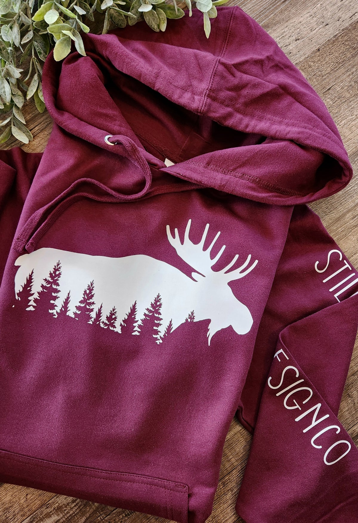 MAROON MOOSE HOODIE (CLEARANCE)