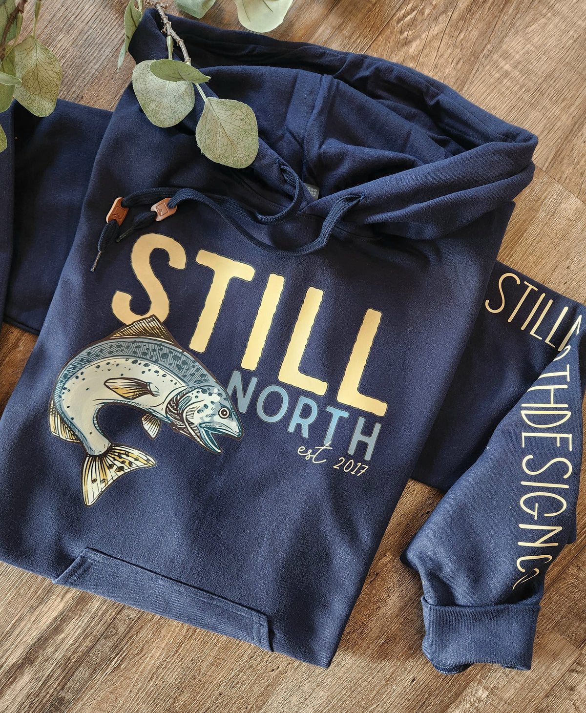 NAVY FISHING HOODIE