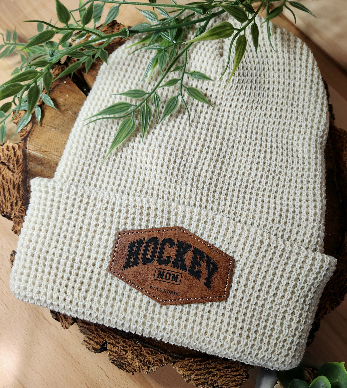 HOCKEY MOM WAFFLE BEANIE