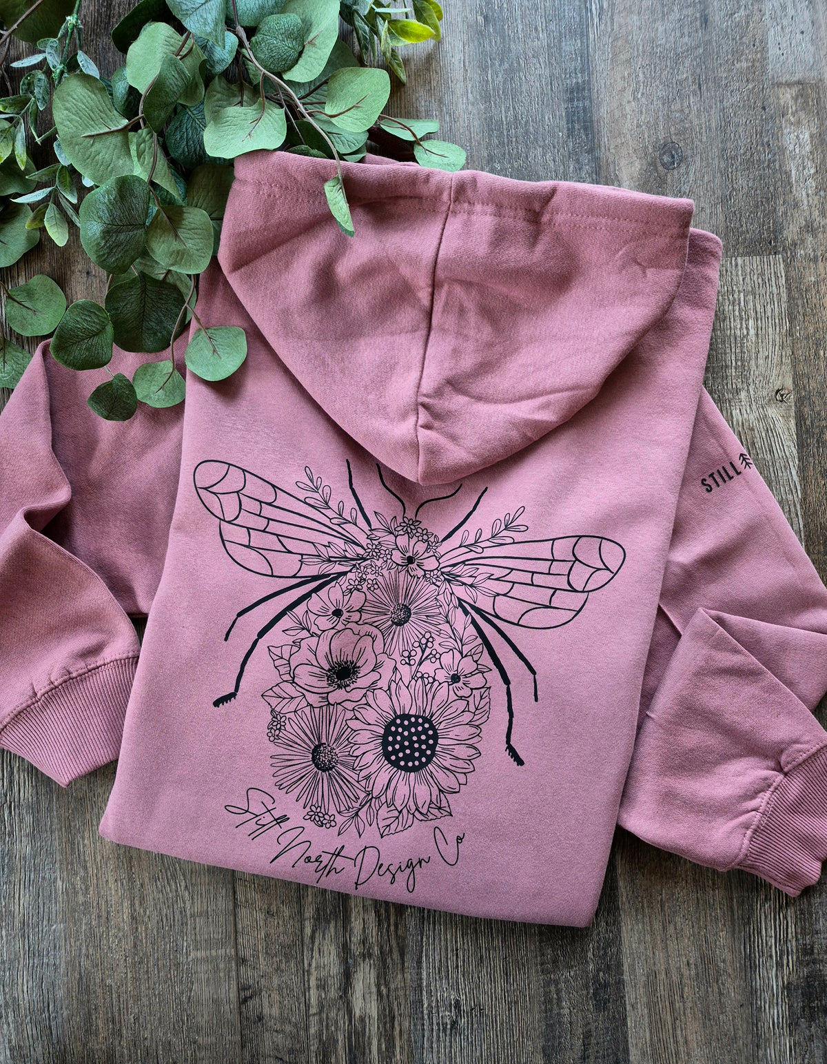 LIMITED LARGE DUSTY ROSE BEE HOODIE