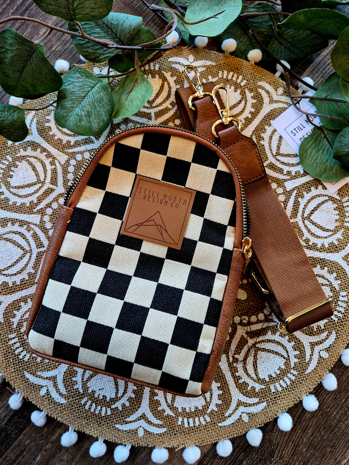 CHECKERED SLING BAG