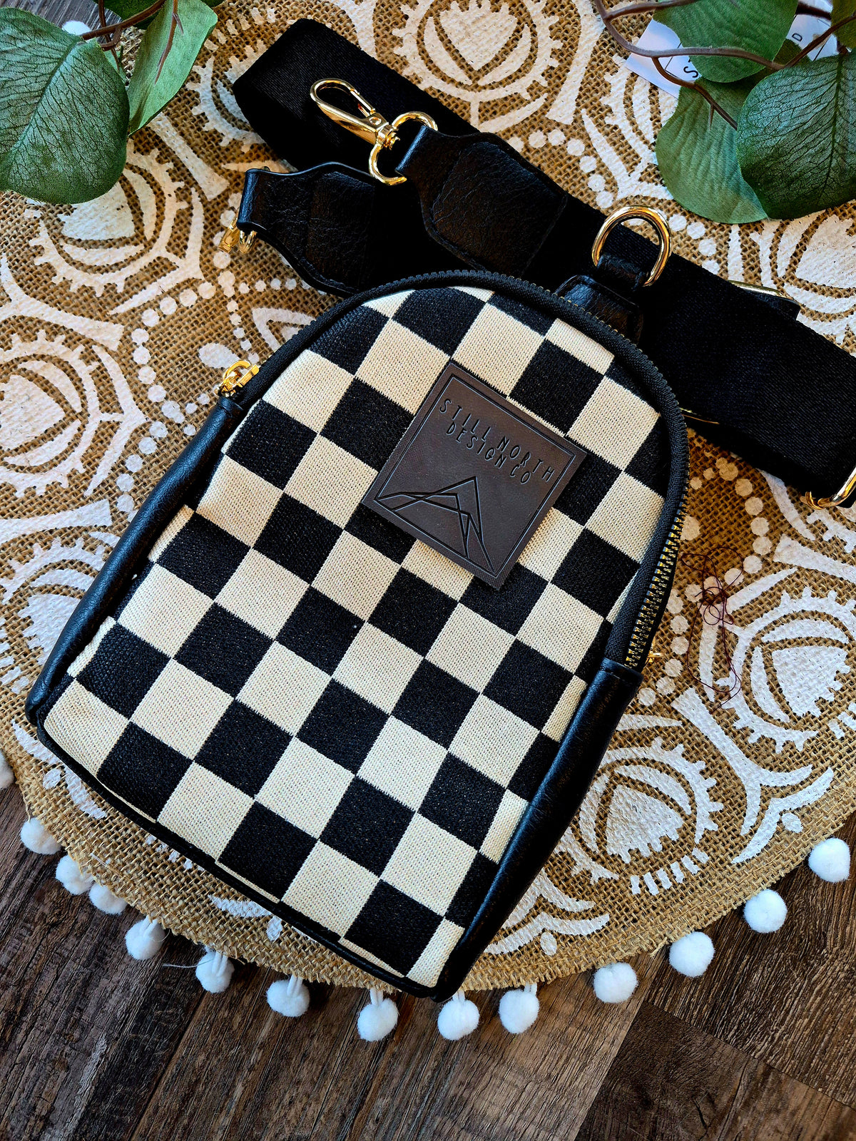 CHECKERED SLING BAG