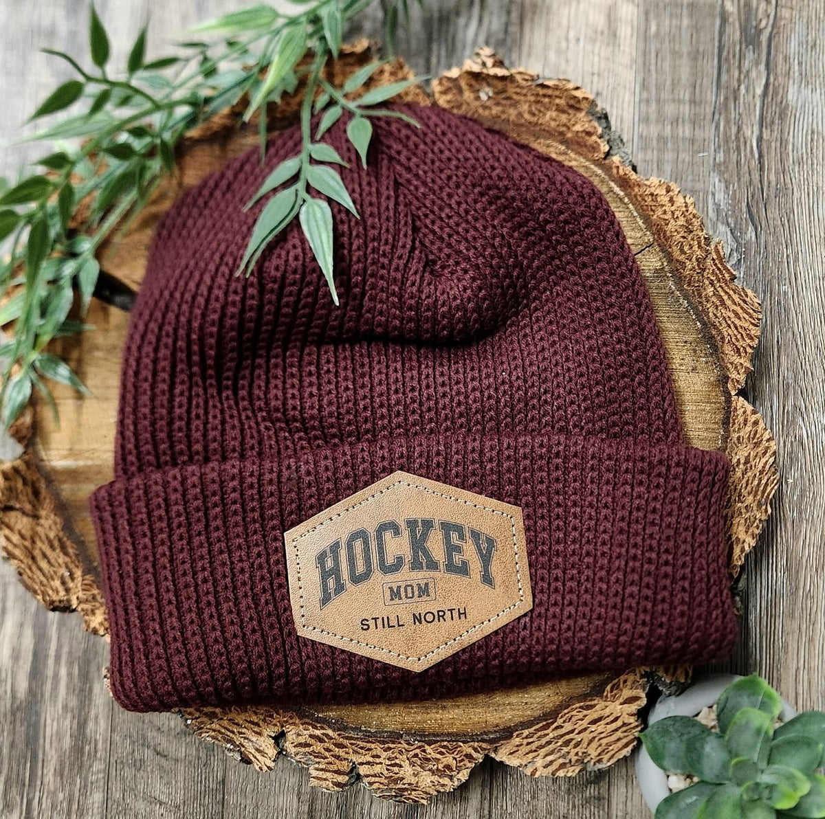 HOCKEY MOM WAFFLE BEANIE