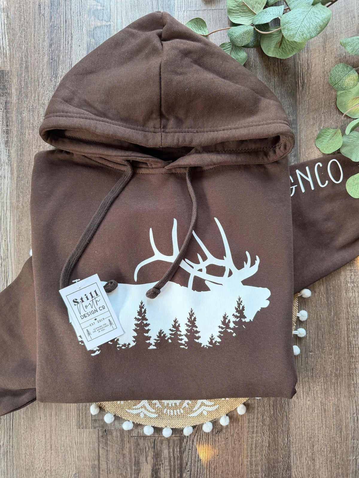 Brown and White Elk Hoodie