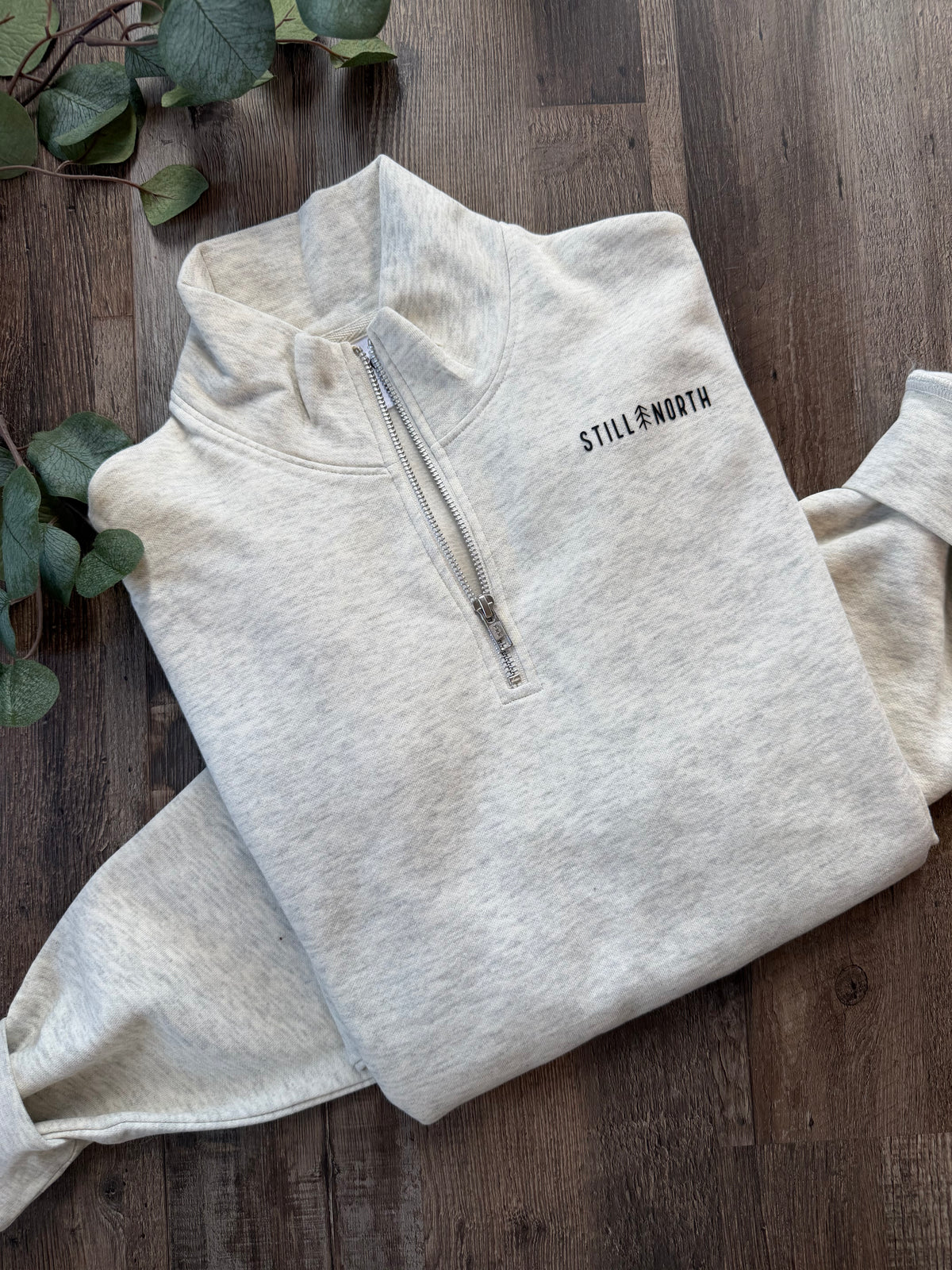 Softest Joggers Ever Heathered Oat - 1/4 Zip Crew Neck