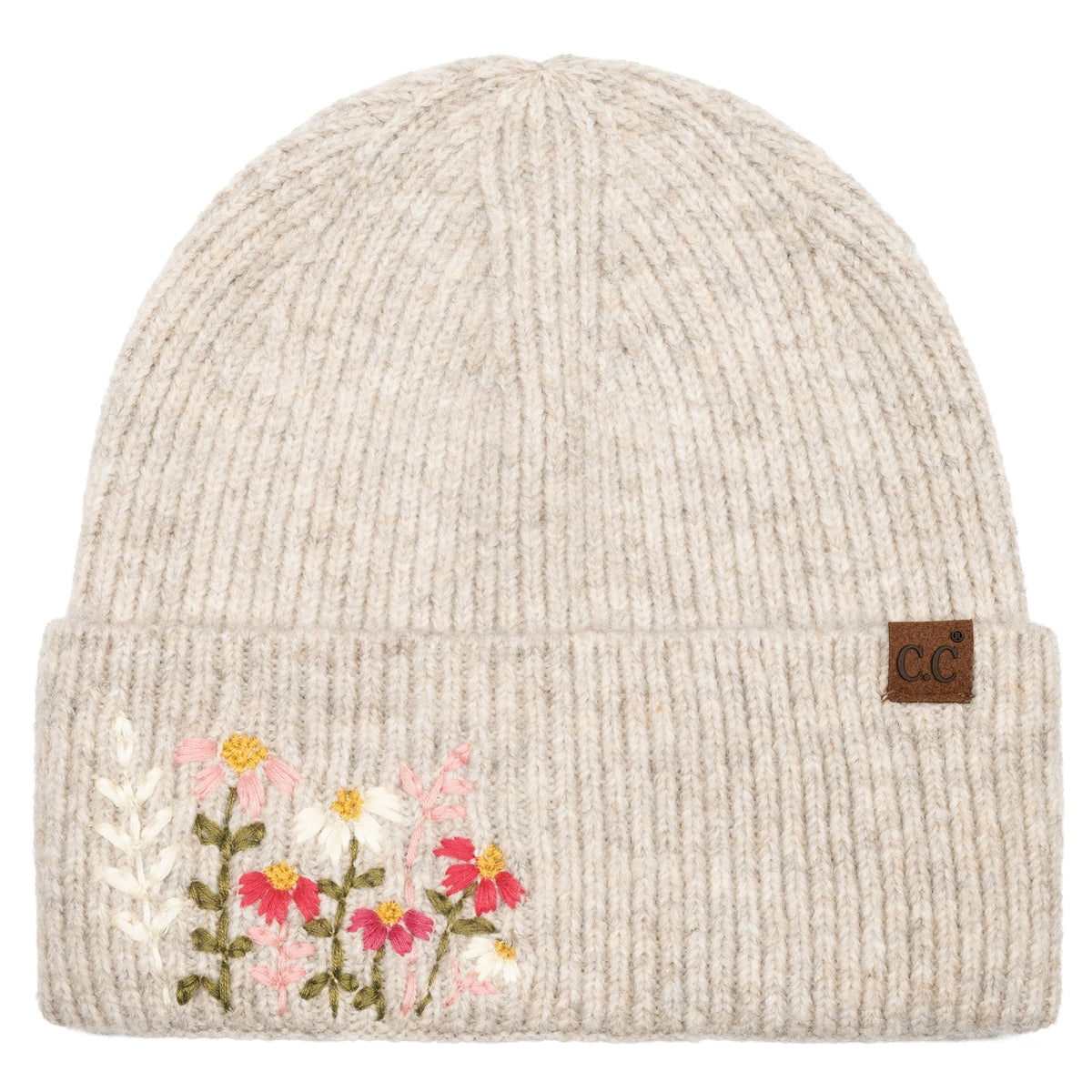 Adult Floral Embroidered Toque