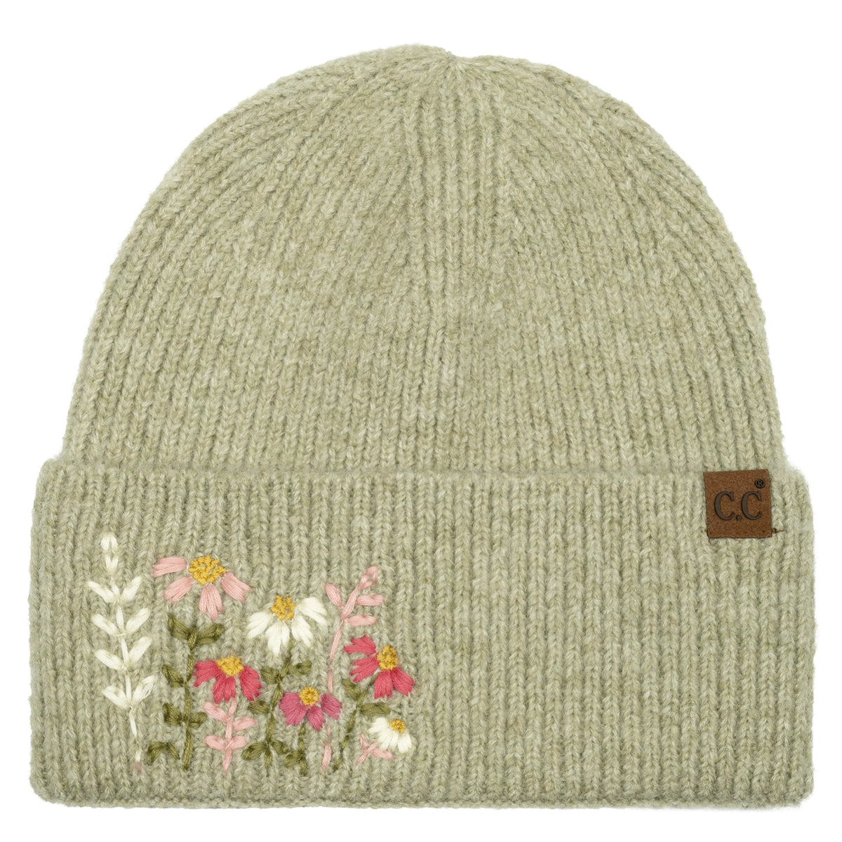 Adult Floral Embroidered Toque