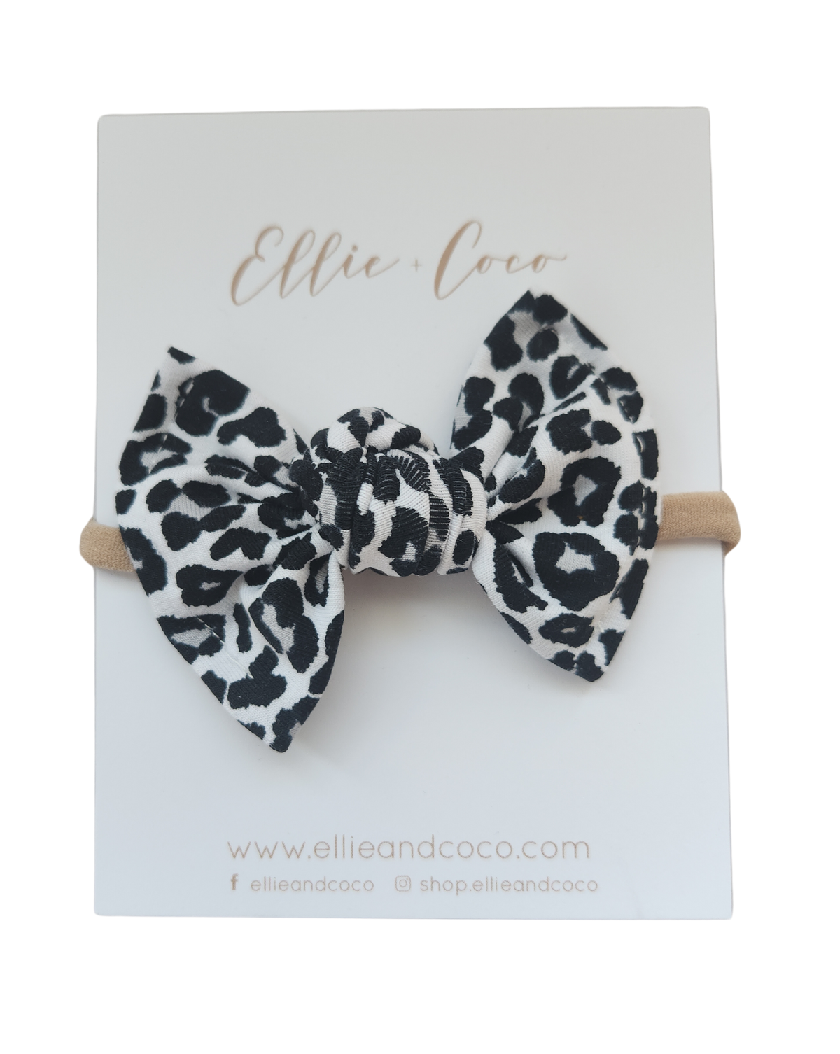 Knot Bow | Black and White Leopard