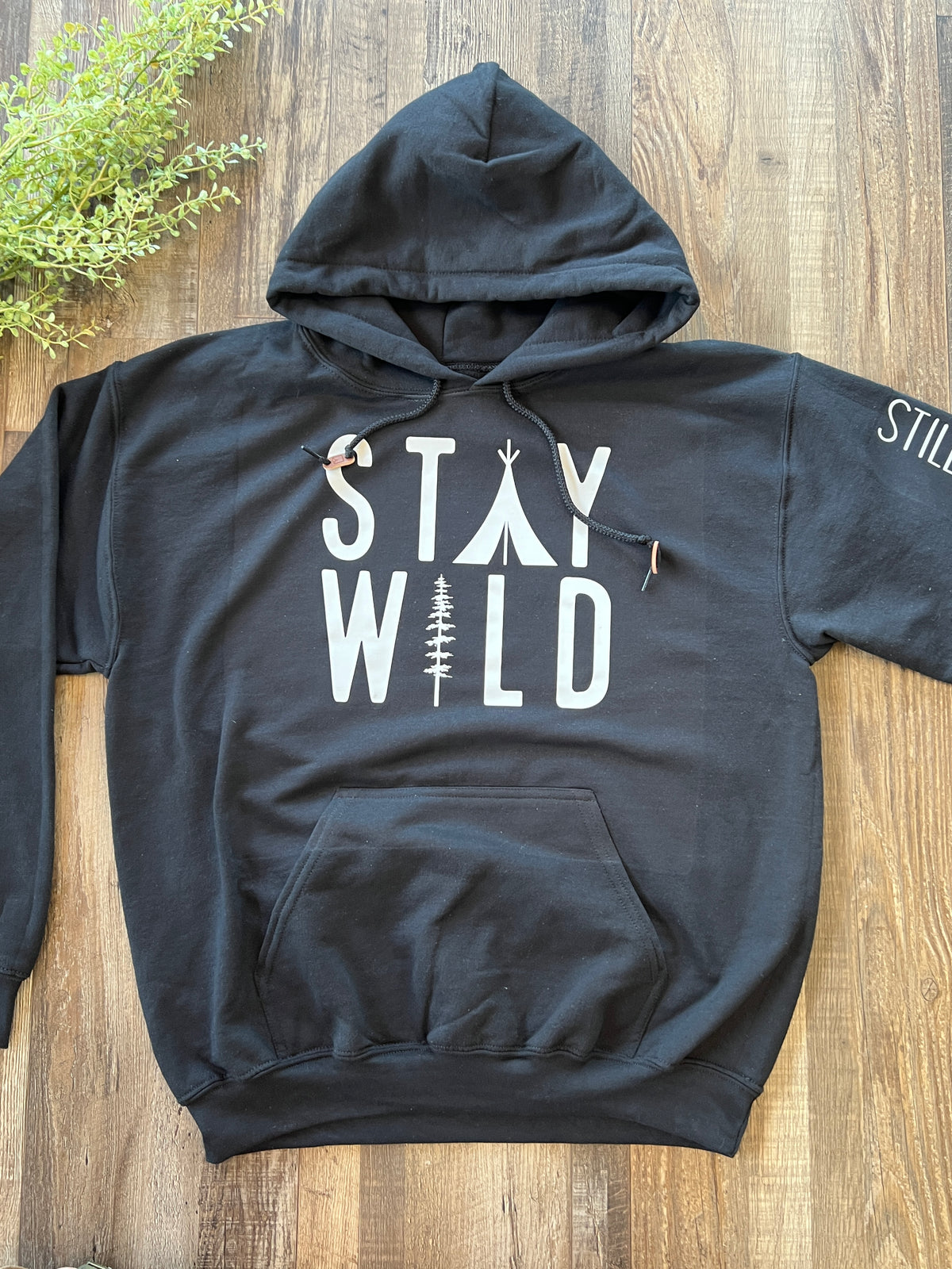 STAY WILD BLACK AND WHITE HOODIE