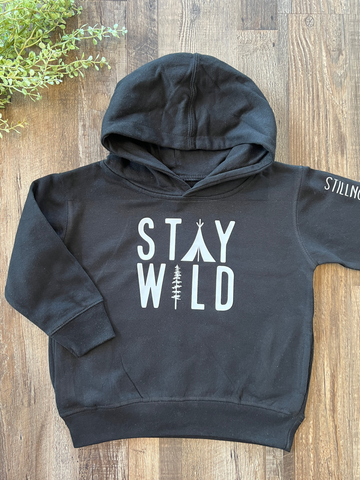 STAY WILD BLACK AND WHITE HOODIE